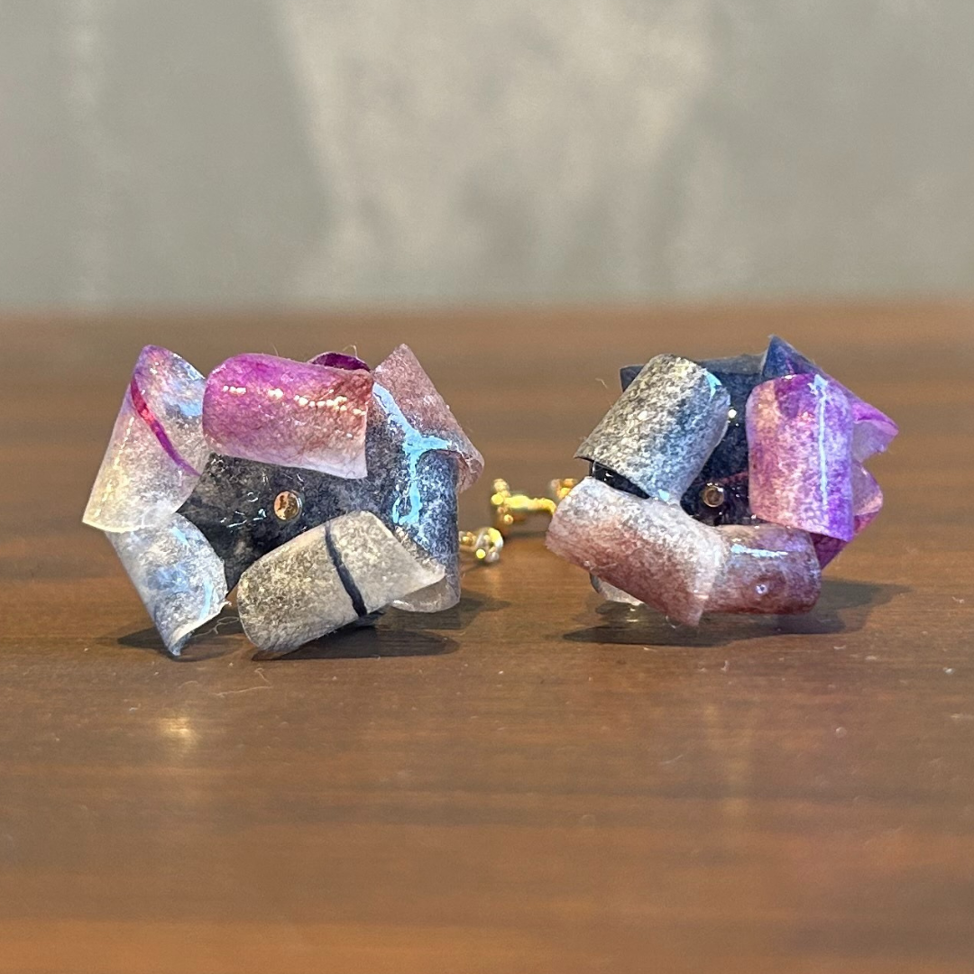 【二俣和紙】Parsonality イヤリング Purple