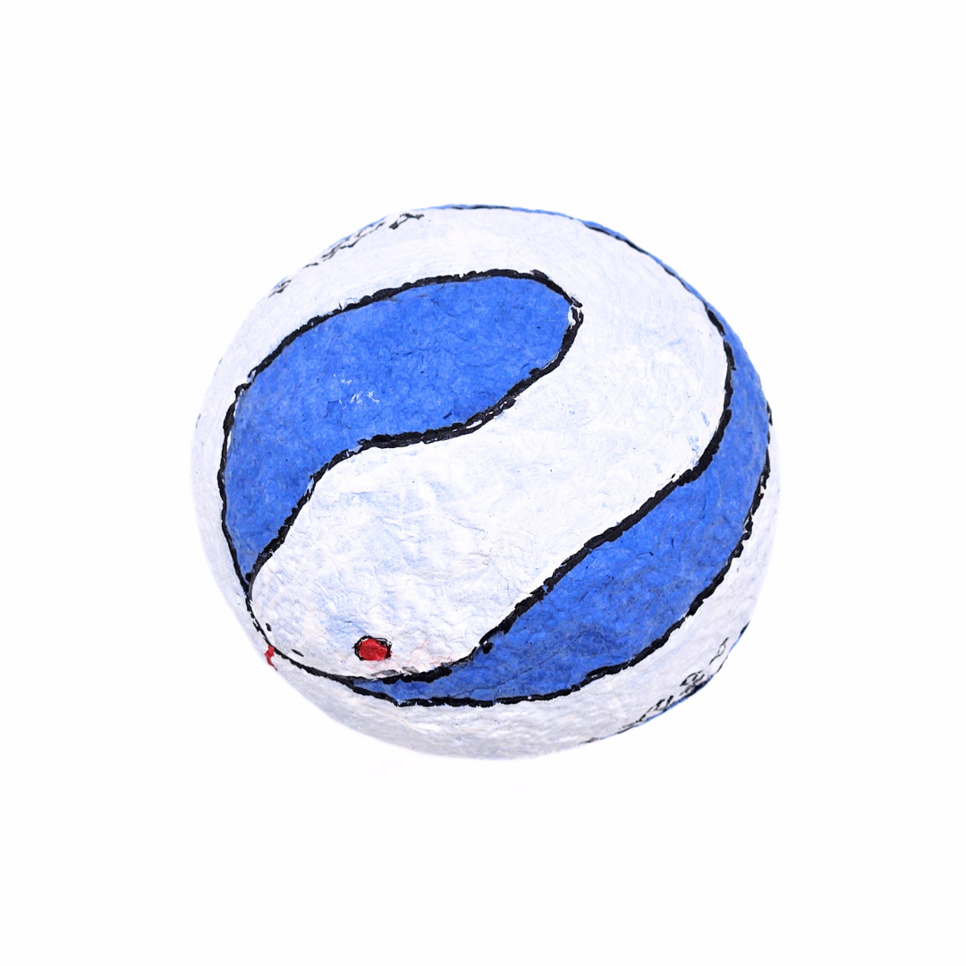 【越前和紙】手漉き和紙おきあがりこぼし 巳-青-