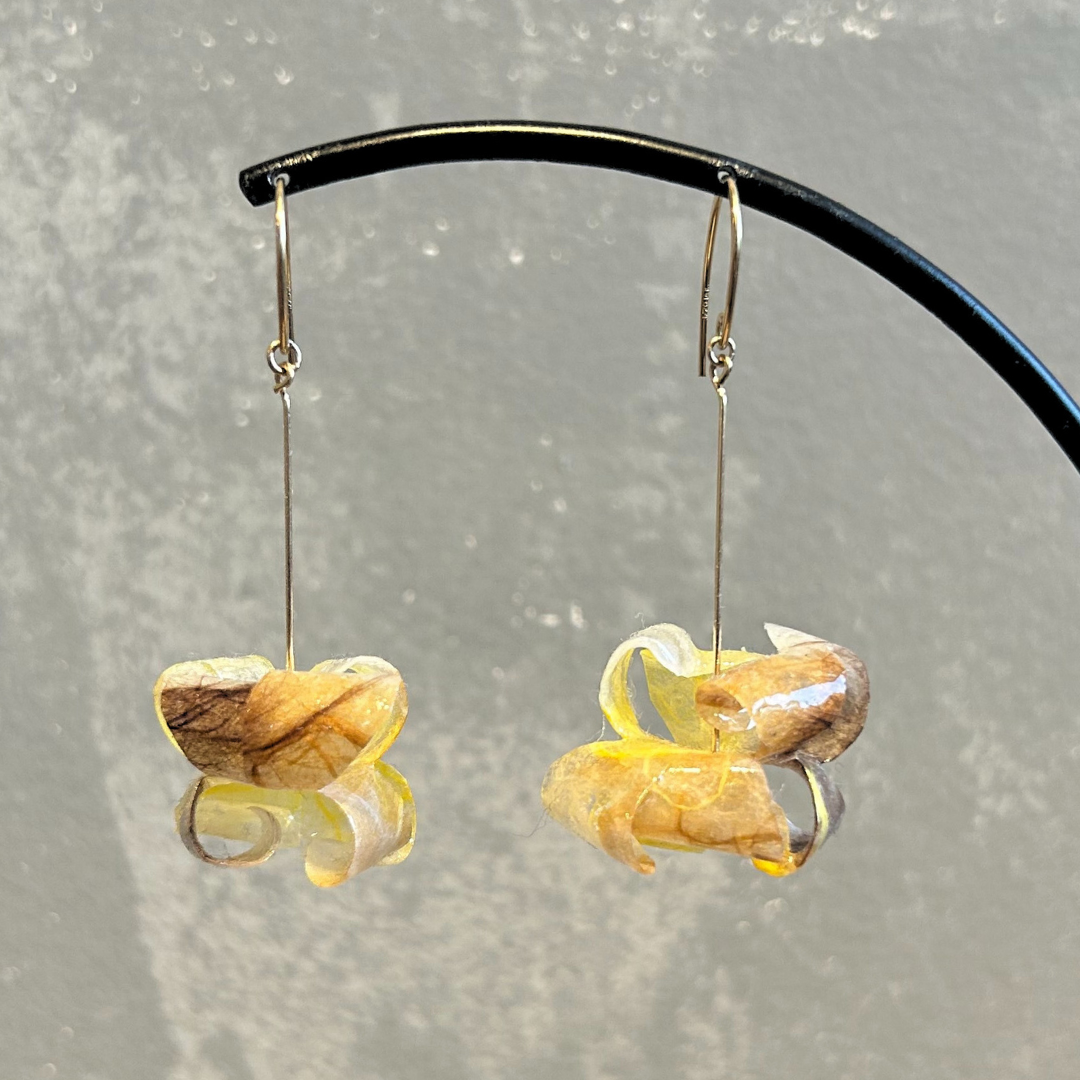 【二俣和紙】Parsonality ピアス Yellow×Brown