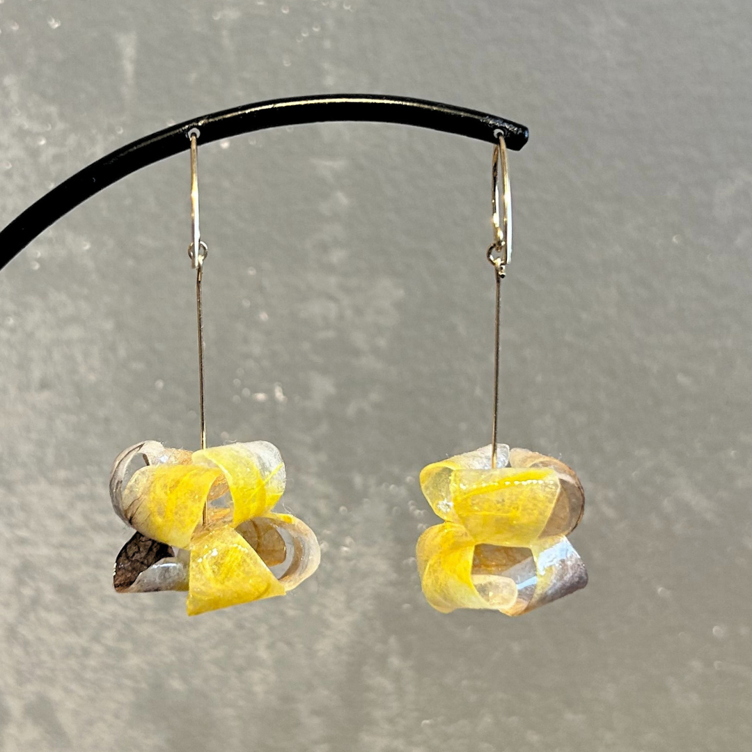 【二俣和紙】Parsonality ピアス Yellow×Brown