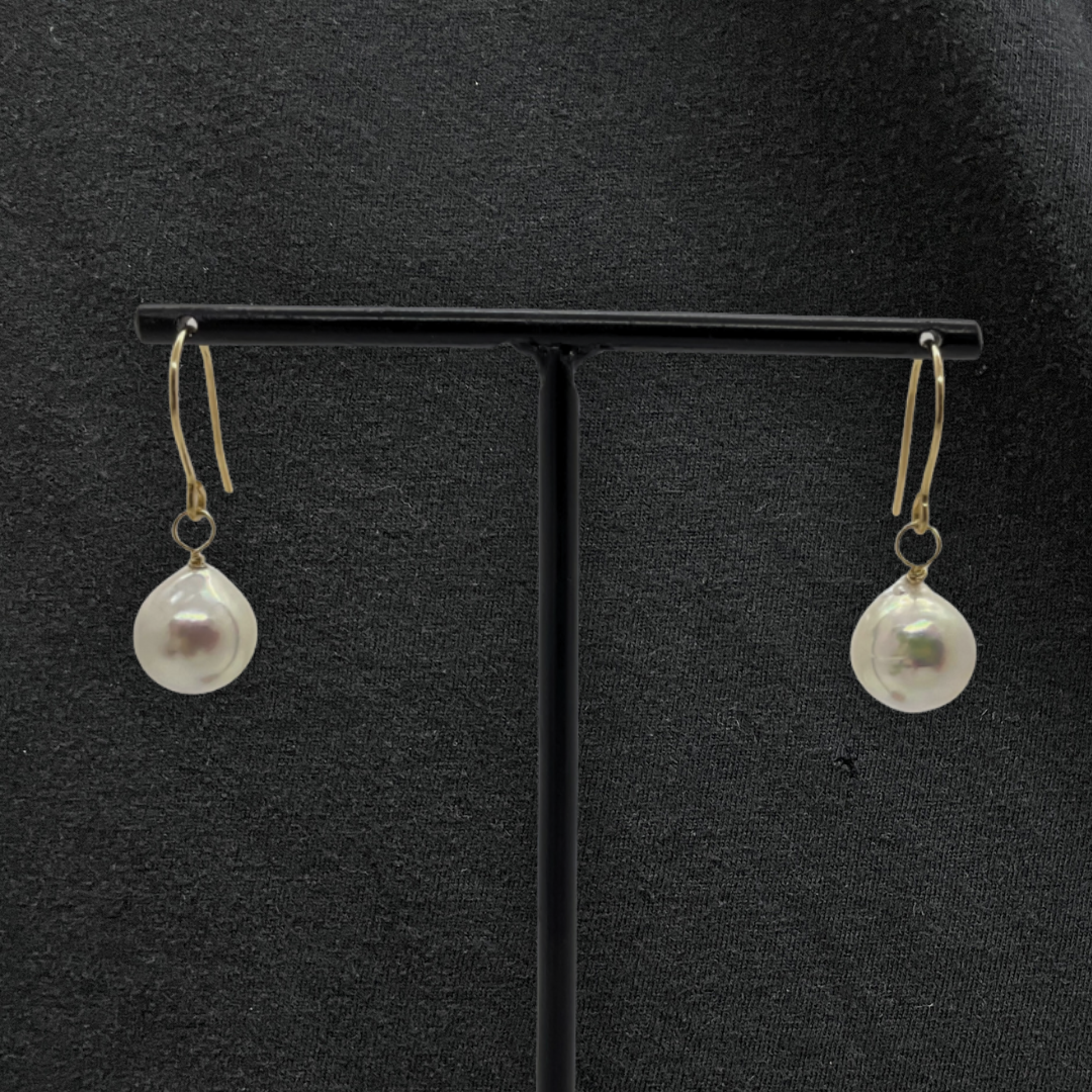 9mmパール フックピアス ホワイト