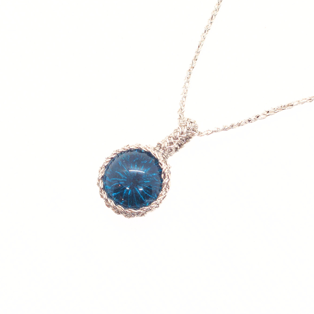 OBAMAblue®ネックレス "Mermaid eye" シルバーブルー