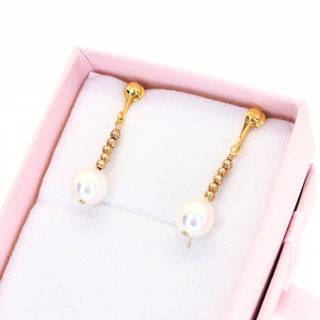 6mmパール ドロップイヤリング