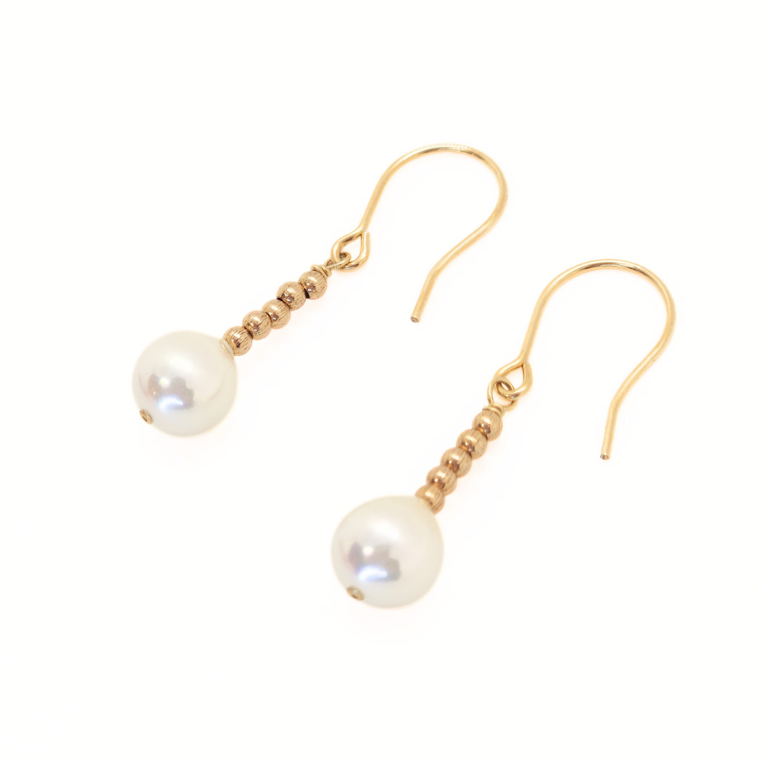 6mmパール ドロップピアス