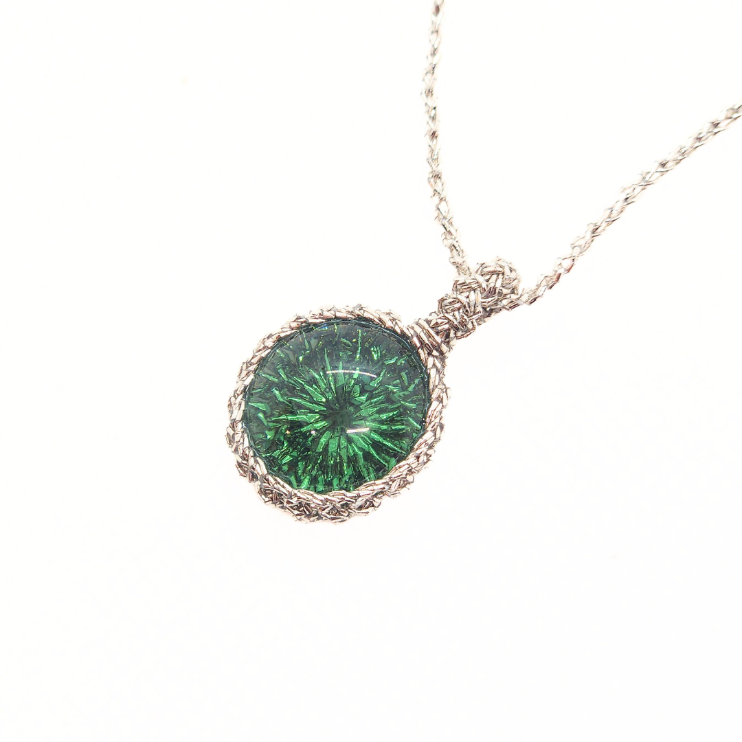 OBAMAblue®ネックレス "Mermaid eye" シルバーグリーン