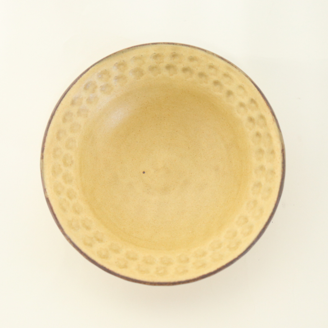 【越前焼】印花小鉢 黄