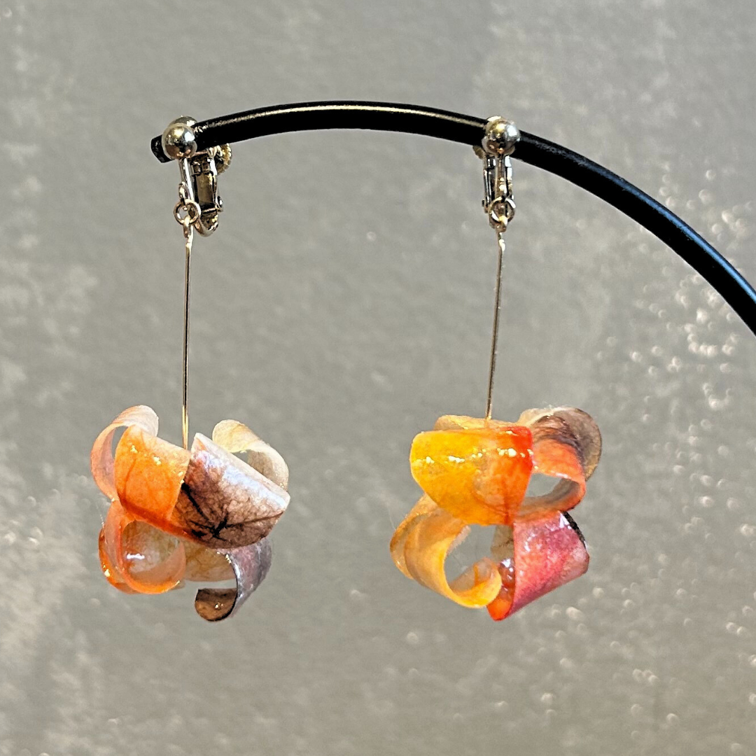 【二俣和紙】Parsonality イヤリング Orange