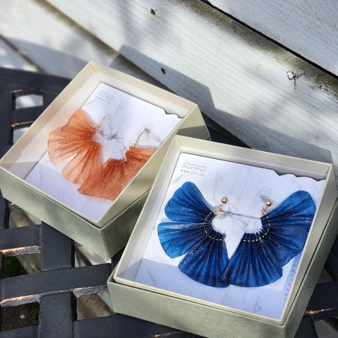 【二俣和紙】舞 イヤリング Blue