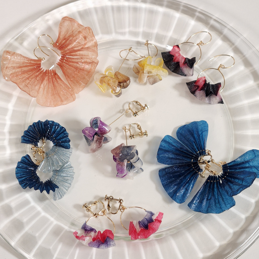 【二俣和紙】Parsonality ピアス Yellow×Brown