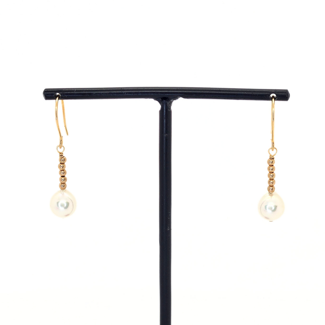 6mmパール ドロップピアス