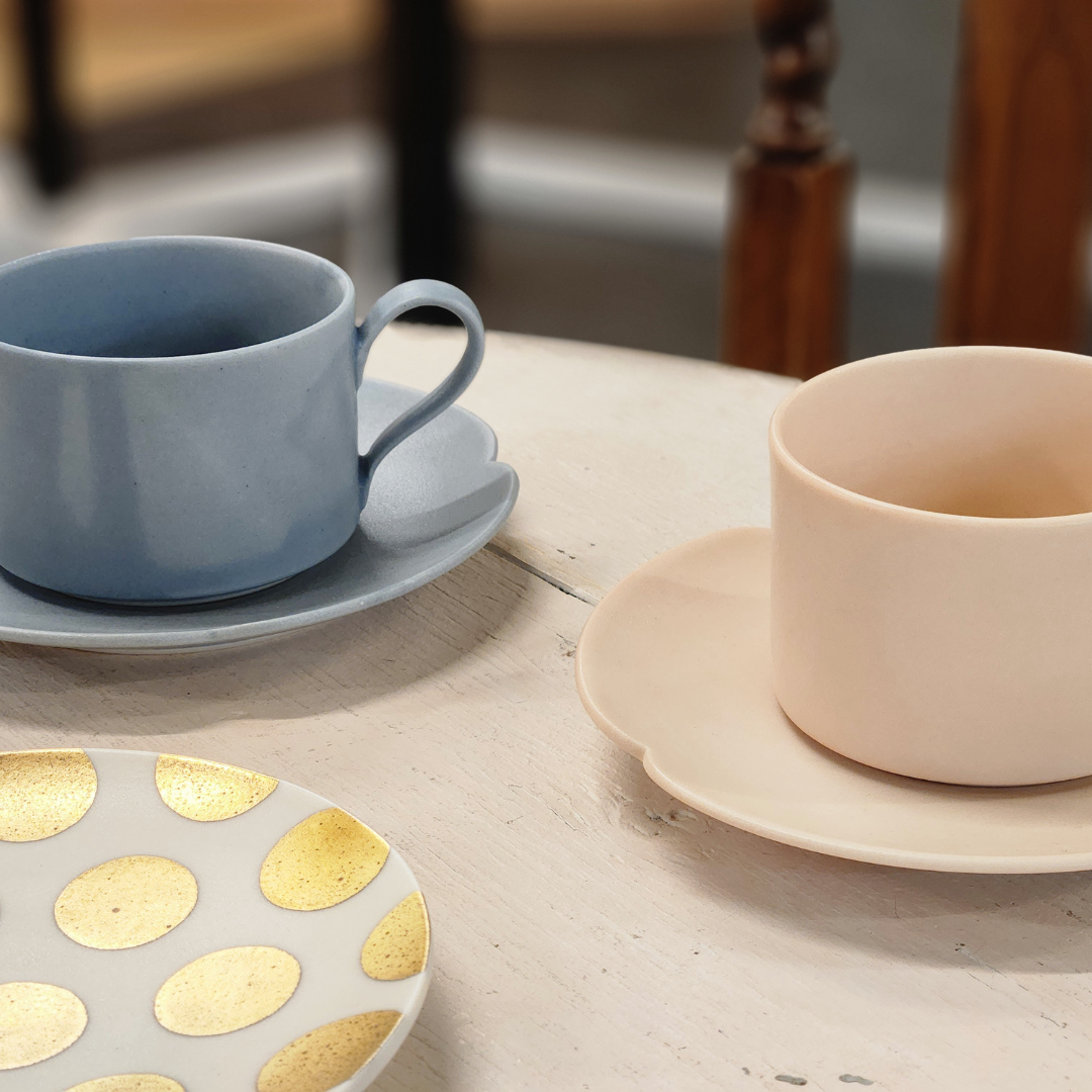 クローバー カップ&ソーサー マットホワイト