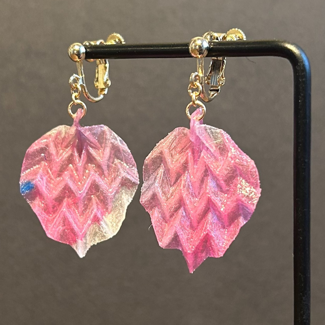 【二俣和紙】morinokomichi イヤリング Pink