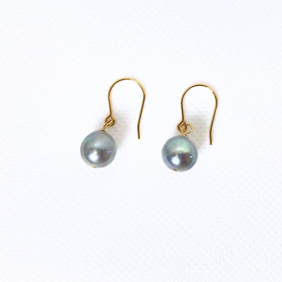 9mmパール フックピアス ブルー