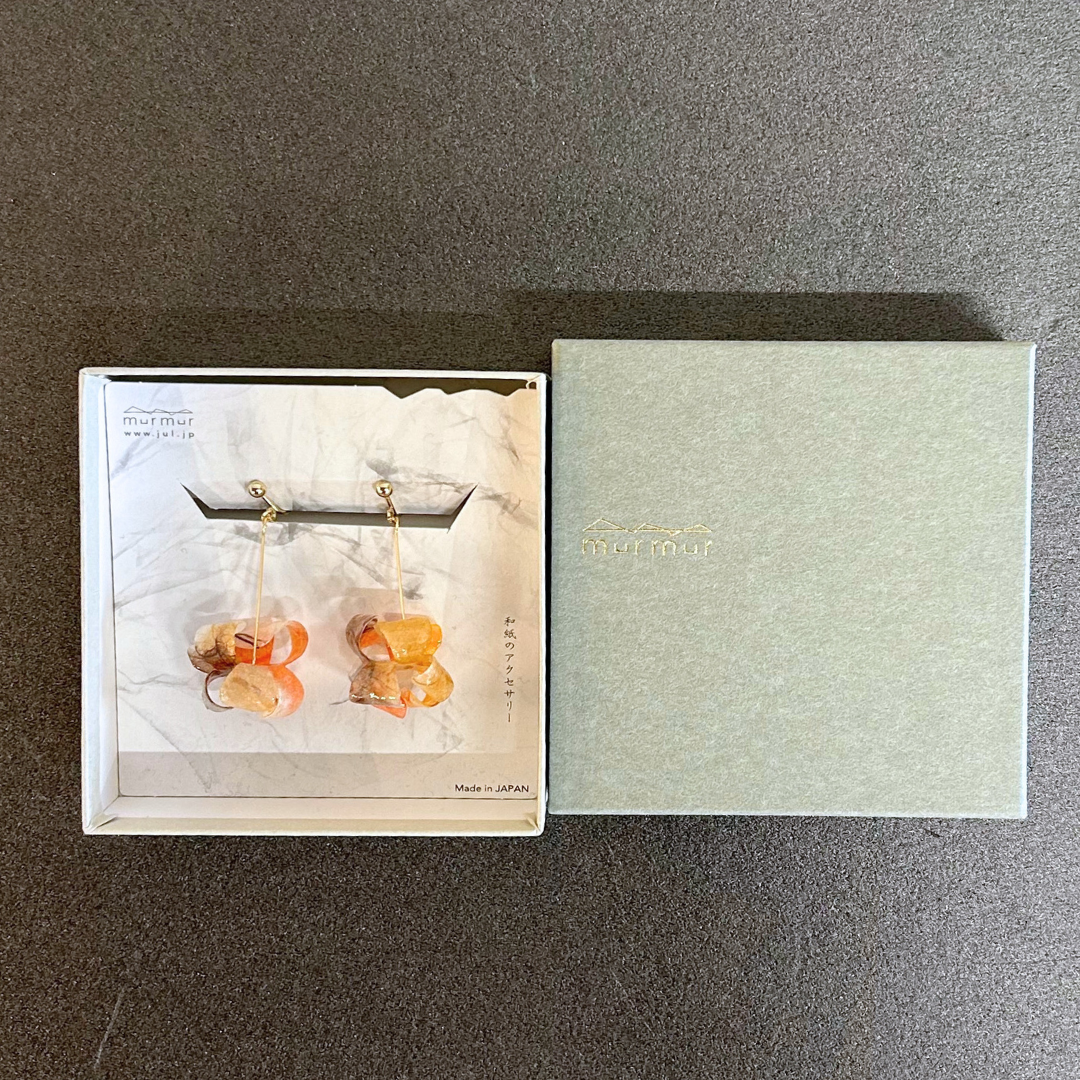 【二俣和紙】Parsonality イヤリング Orange