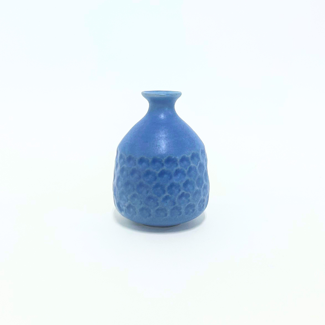 【越前焼】印花 一輪挿し 青