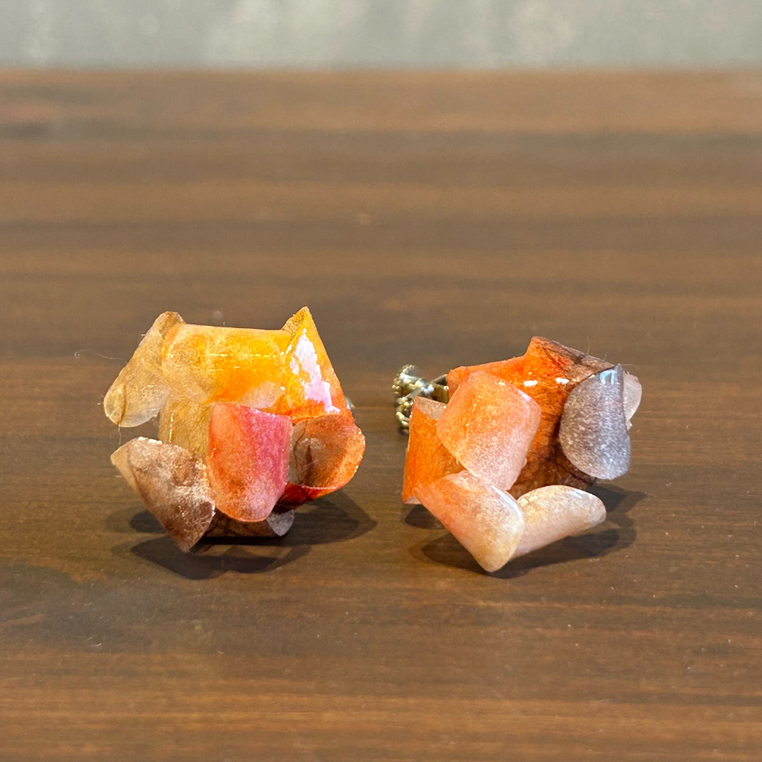 【二俣和紙】Parsonality イヤリング Orange
