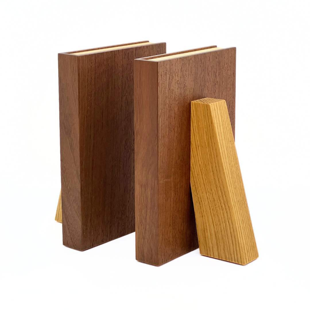 木のぬくもりブックエンド(ペア) ウォールナット