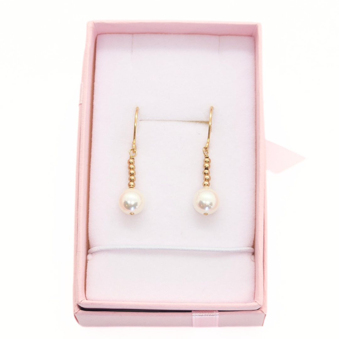 6mmパール ドロップピアス