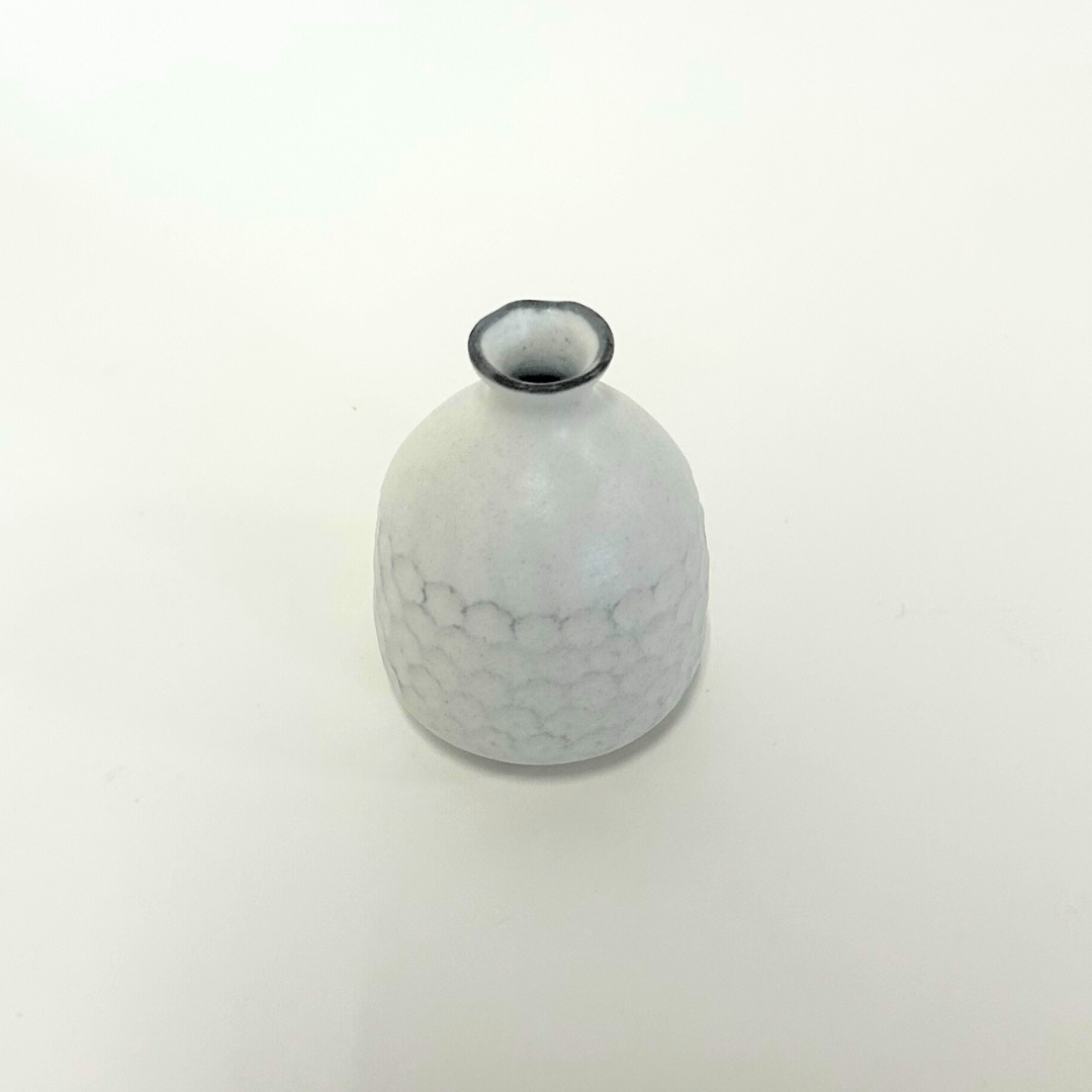 【越前焼】印花 一輪挿し 白