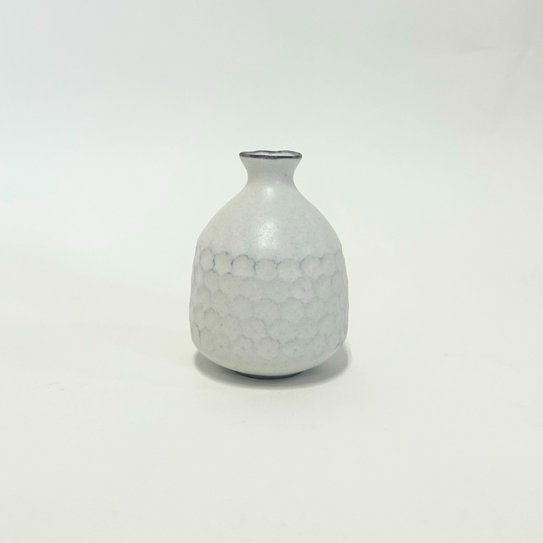 【越前焼】印花 一輪挿し 白