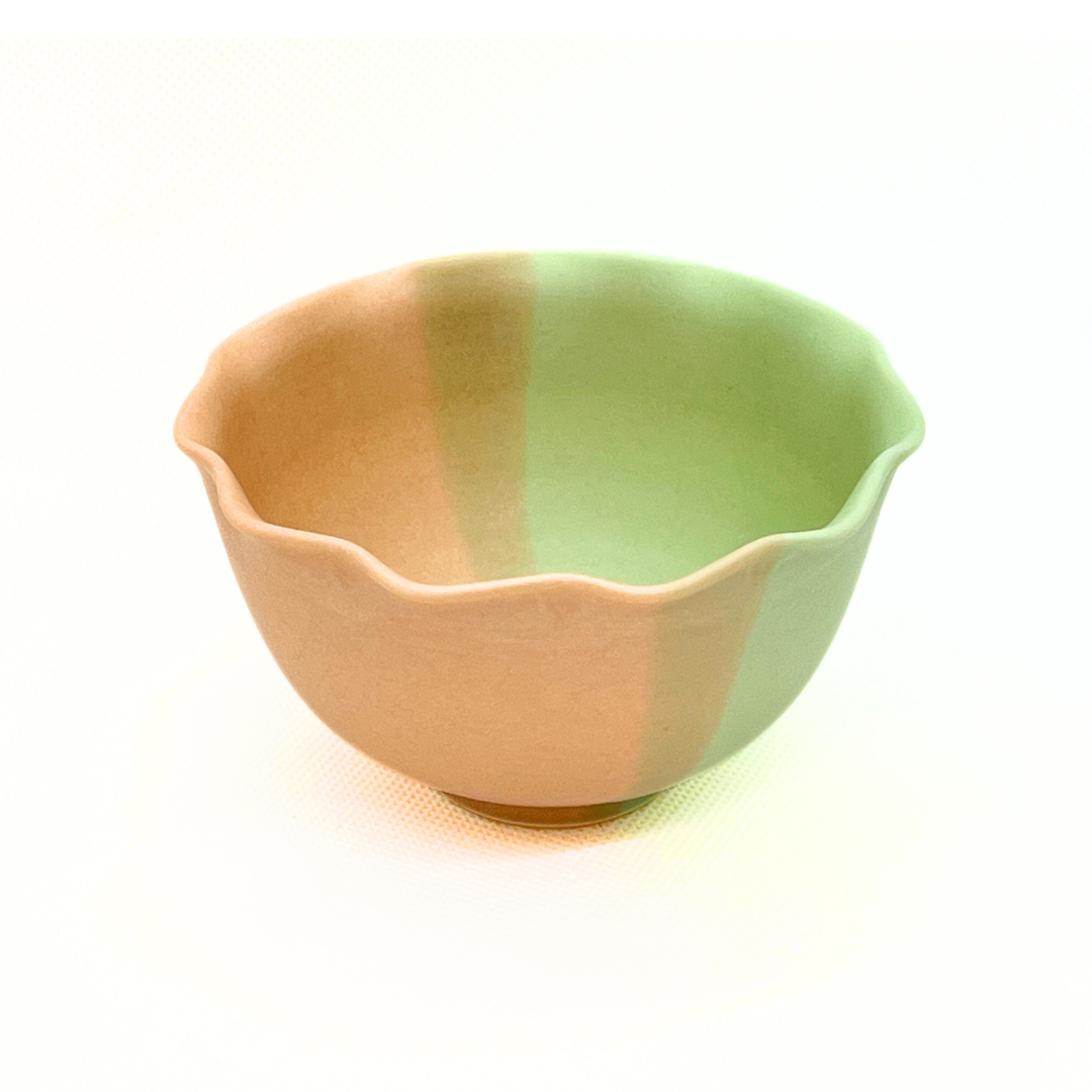 ふりる小鉢(ピンク×グリーン)
