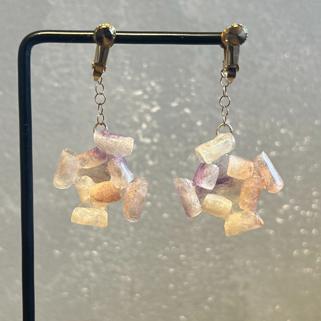 【二俣和紙】Bloom イヤリング Orange