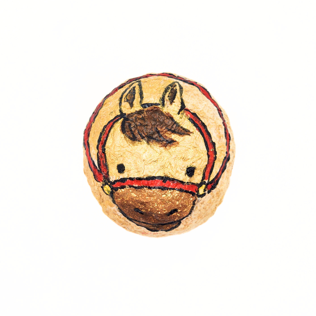 【越前和紙】おきあがりこぼし 干支"午" 茶