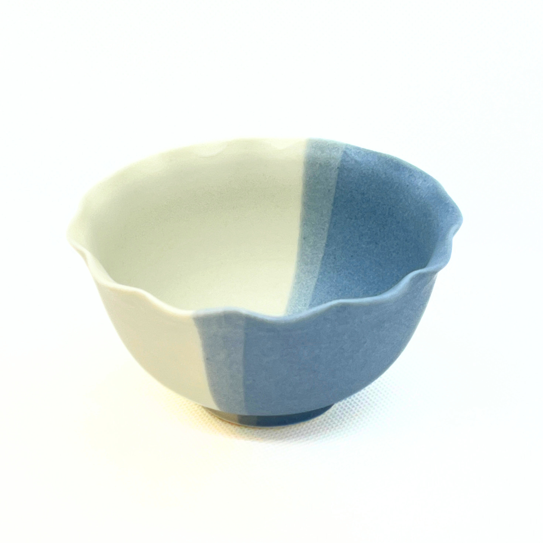 ふりる小鉢(ブルー×ホワイト)