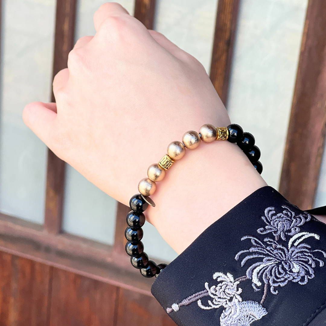 天然石ブレスレット 久遠色×オニキス