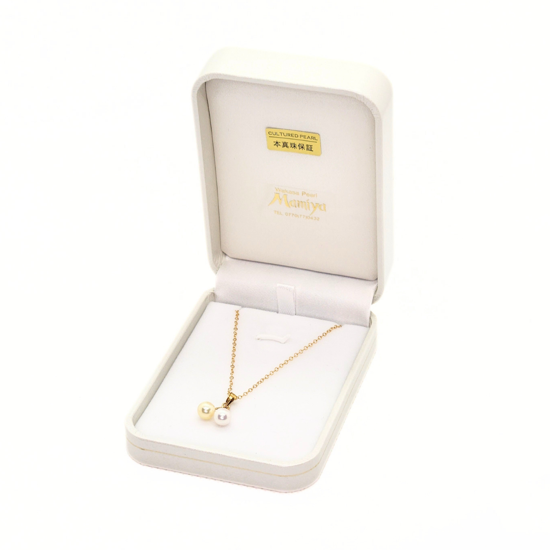 6mm二粒ペンダント ゴールド