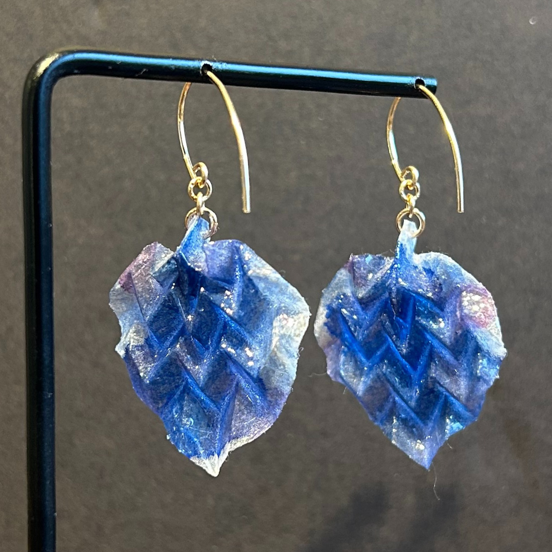 【二俣和紙】morinokomichi ピアス Blue