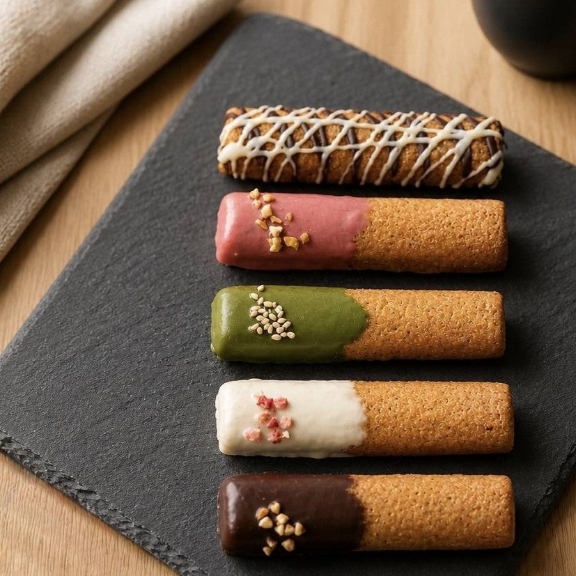 5種のチョコがけそば粉と焦がしバターのフィナンシェ