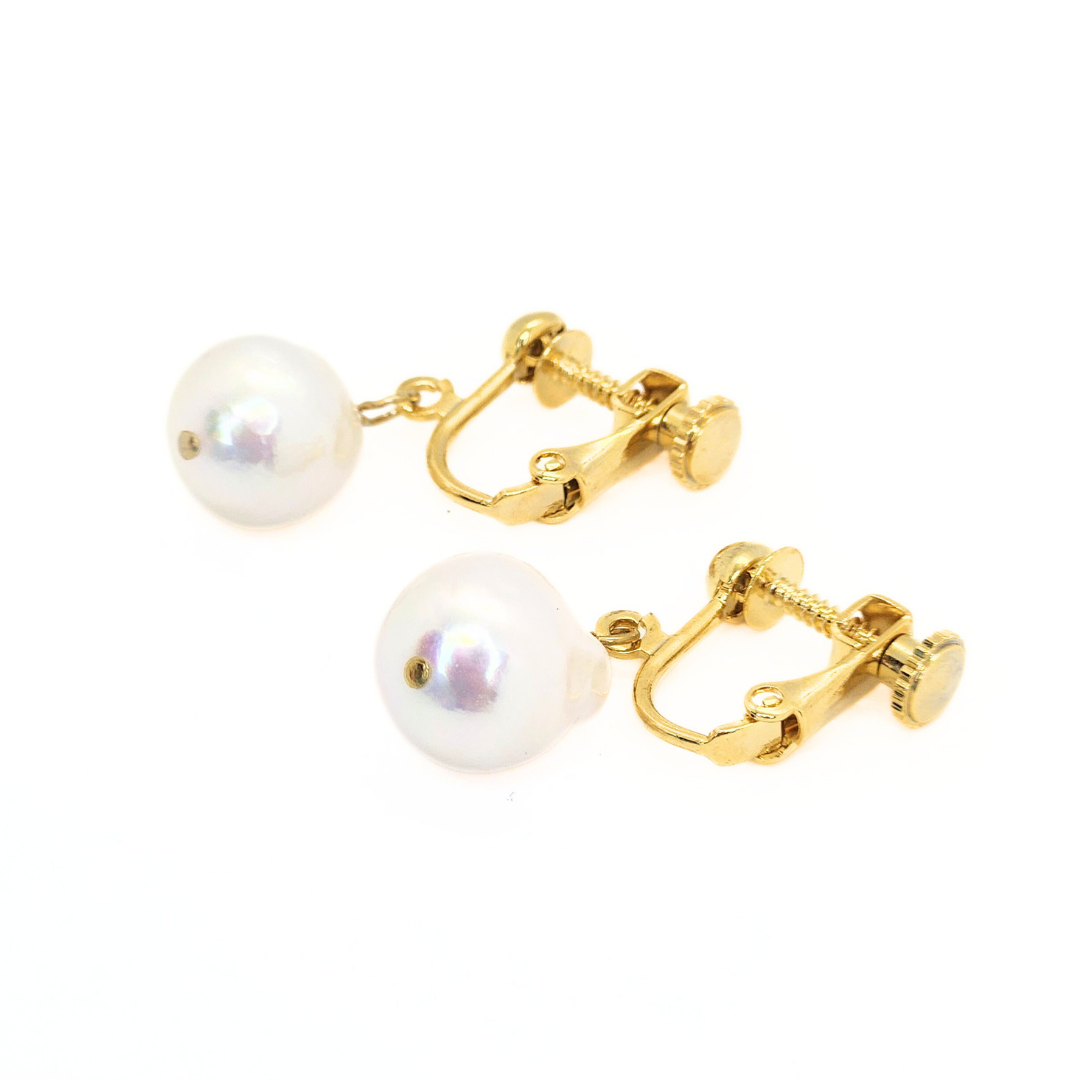 10mmパール ゴールドイヤリング