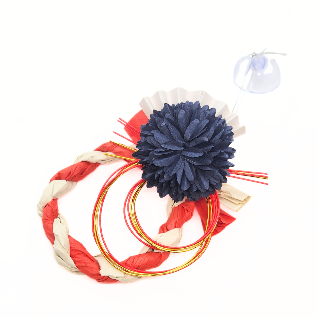 【越前和紙】車用 しめ飾り 紺