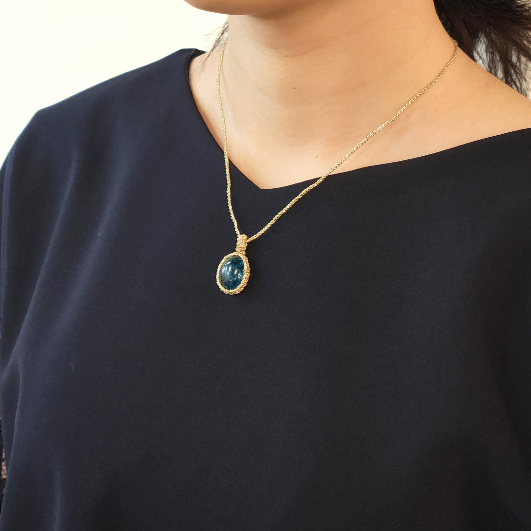 OBAMA blue ネックレス "Mermaid eye" ゴールド