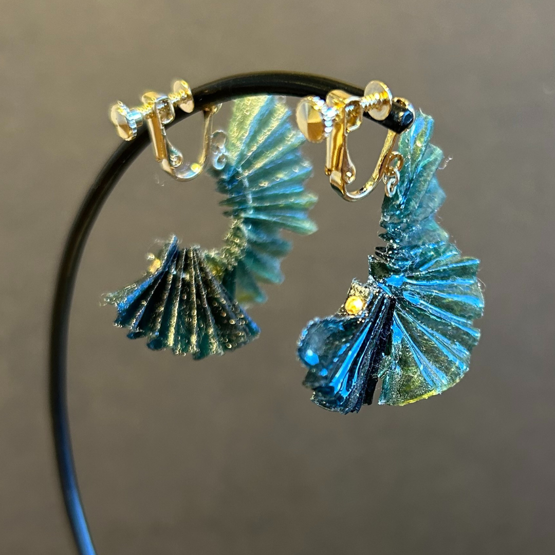 【二俣和紙】舞mini イヤリング Green