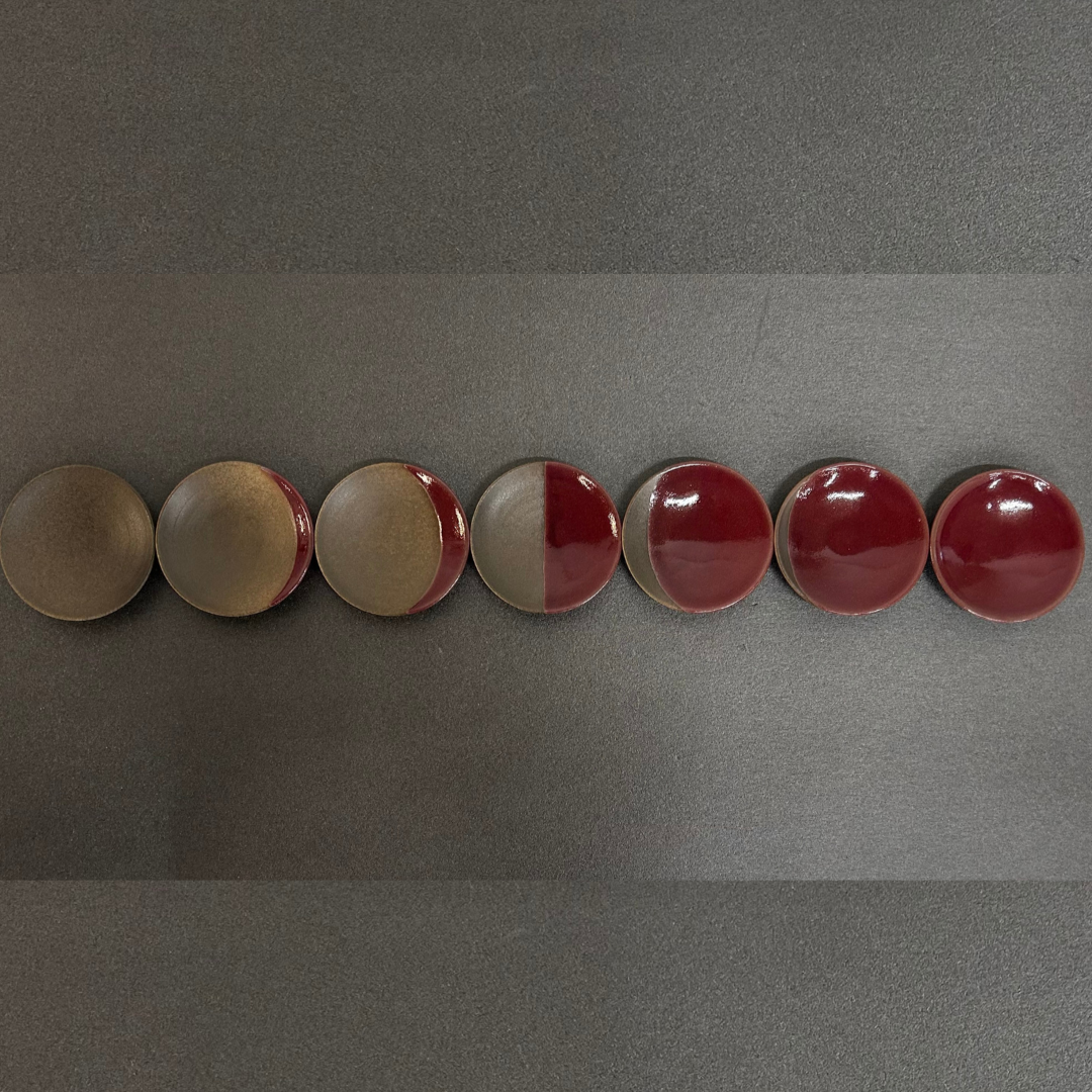 【越前焼】月の満ち欠け豆皿 7種セット(パープルハート)