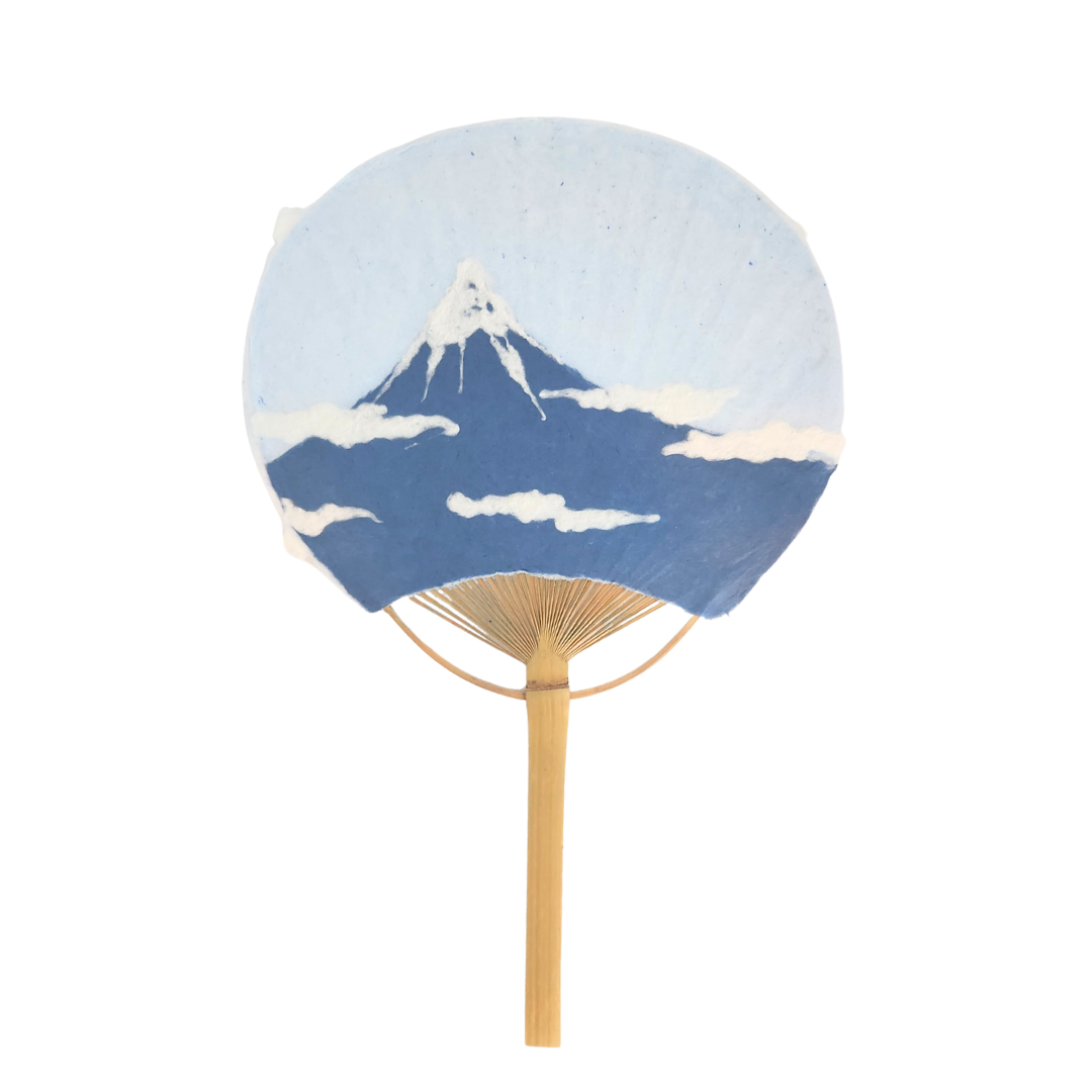 【越前和紙】手漉きうちわ大 富士淡空