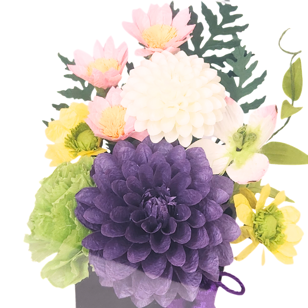 【越前和紙】紫ダリアのお仏花