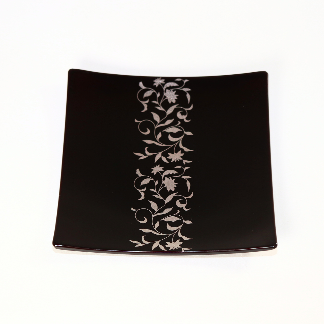 【アールデコ】スクウェアディッシュ・溜 Sサイズ