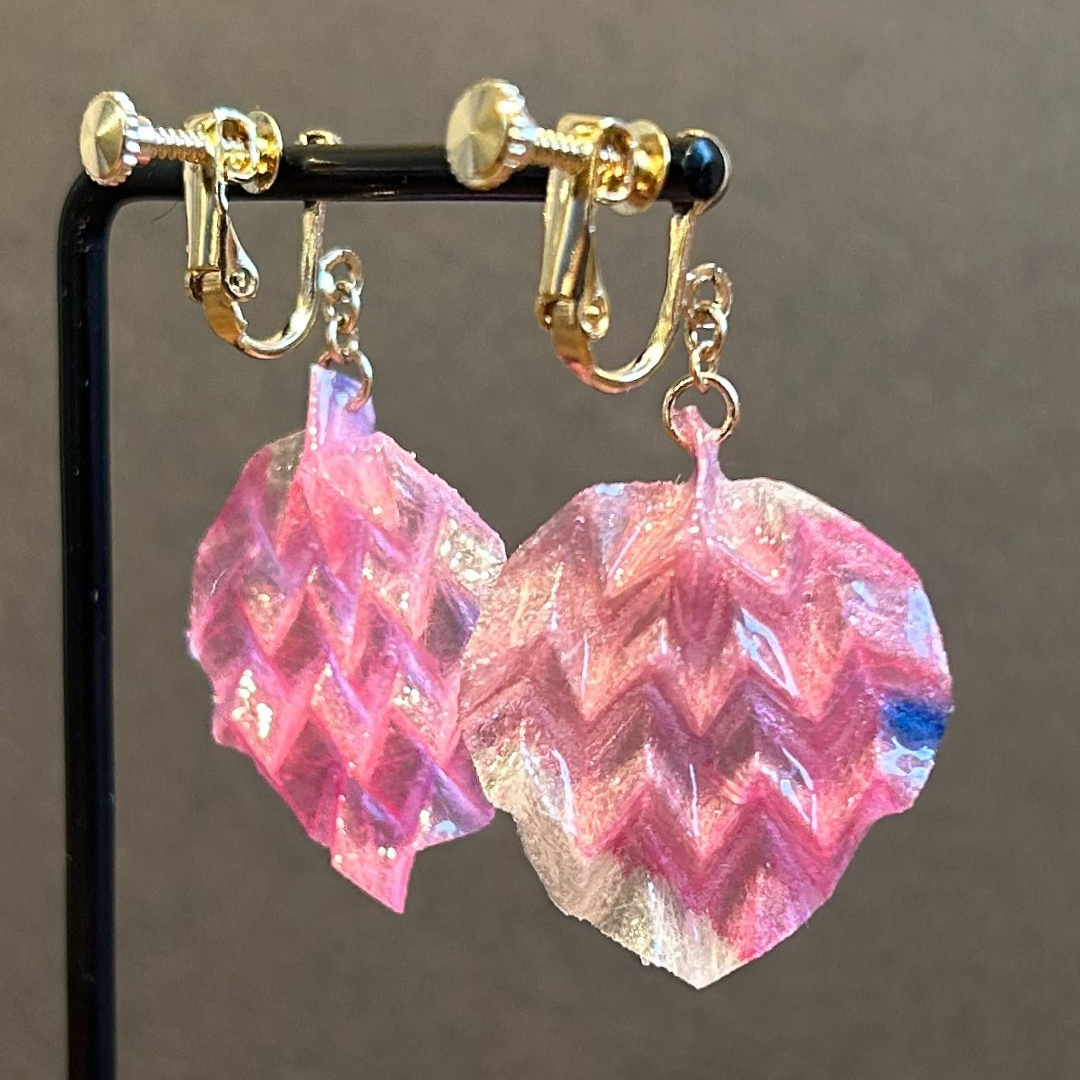 【二俣和紙】morinokomichi イヤリング Pink