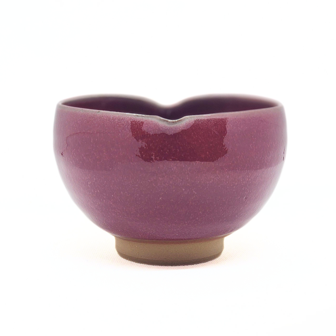 【越前焼】パープルハート ハートの抹茶椀