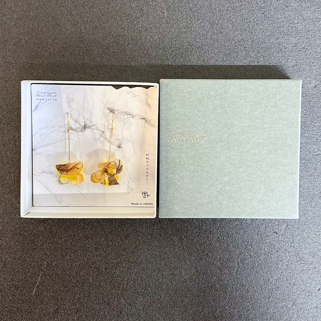 【二俣和紙】Parsonality ピアス Yellow×Brown