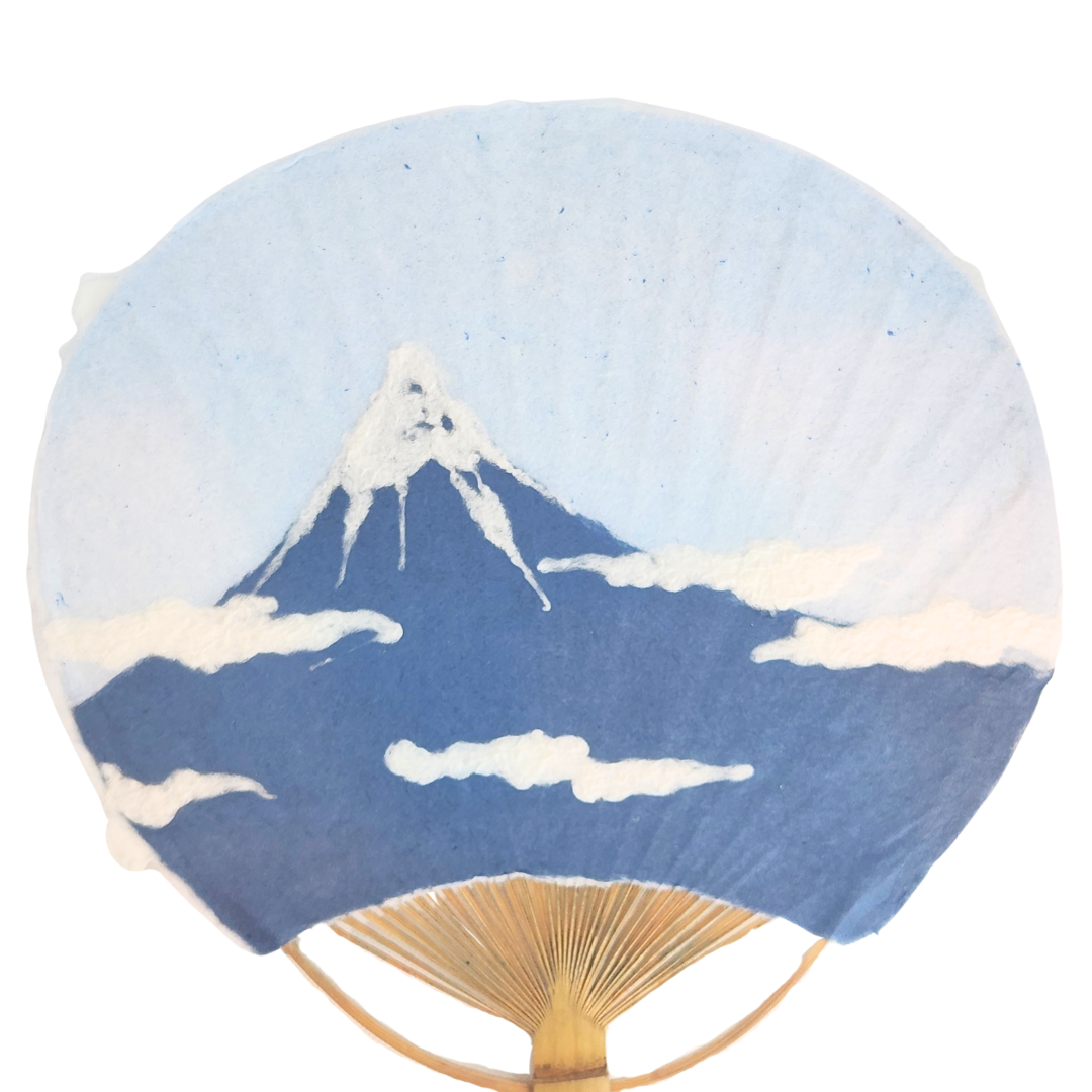 【越前和紙】手漉きうちわ大 富士淡空