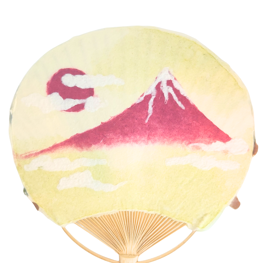 【越前和紙】手漉きうちわ大 松富士