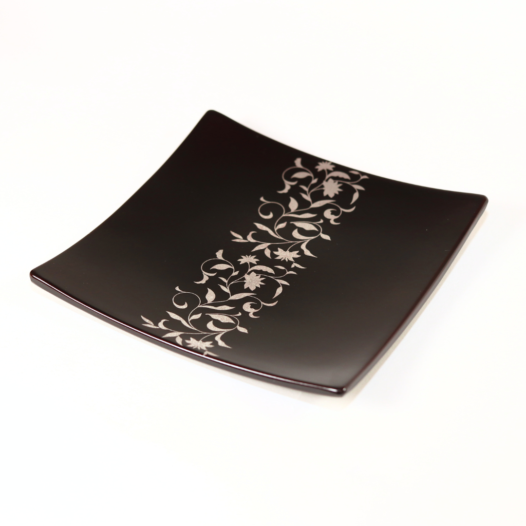 【アールデコ】スクウェアディッシュ・溜 Sサイズ