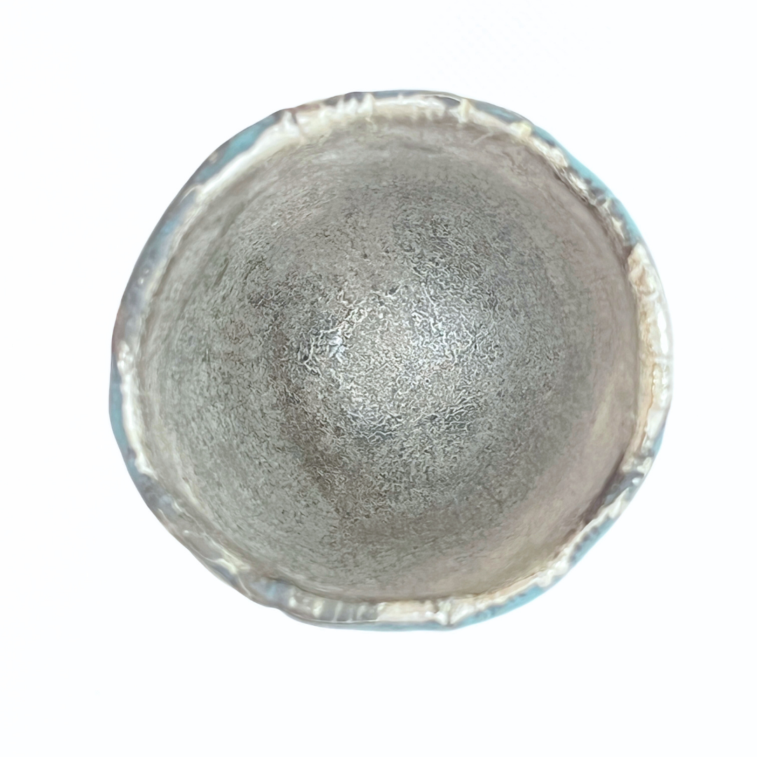 ファイアンス青銀彩高杯