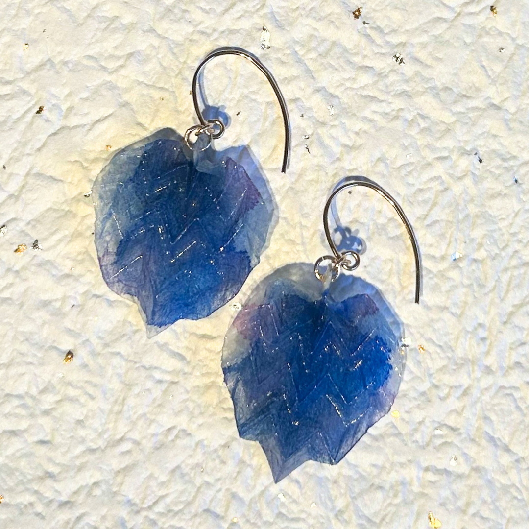 【二俣和紙】morinokomichi ピアス Blue