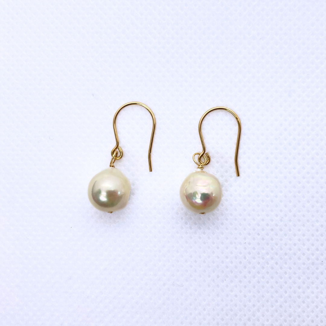 9mmパール フックピアス ホワイト