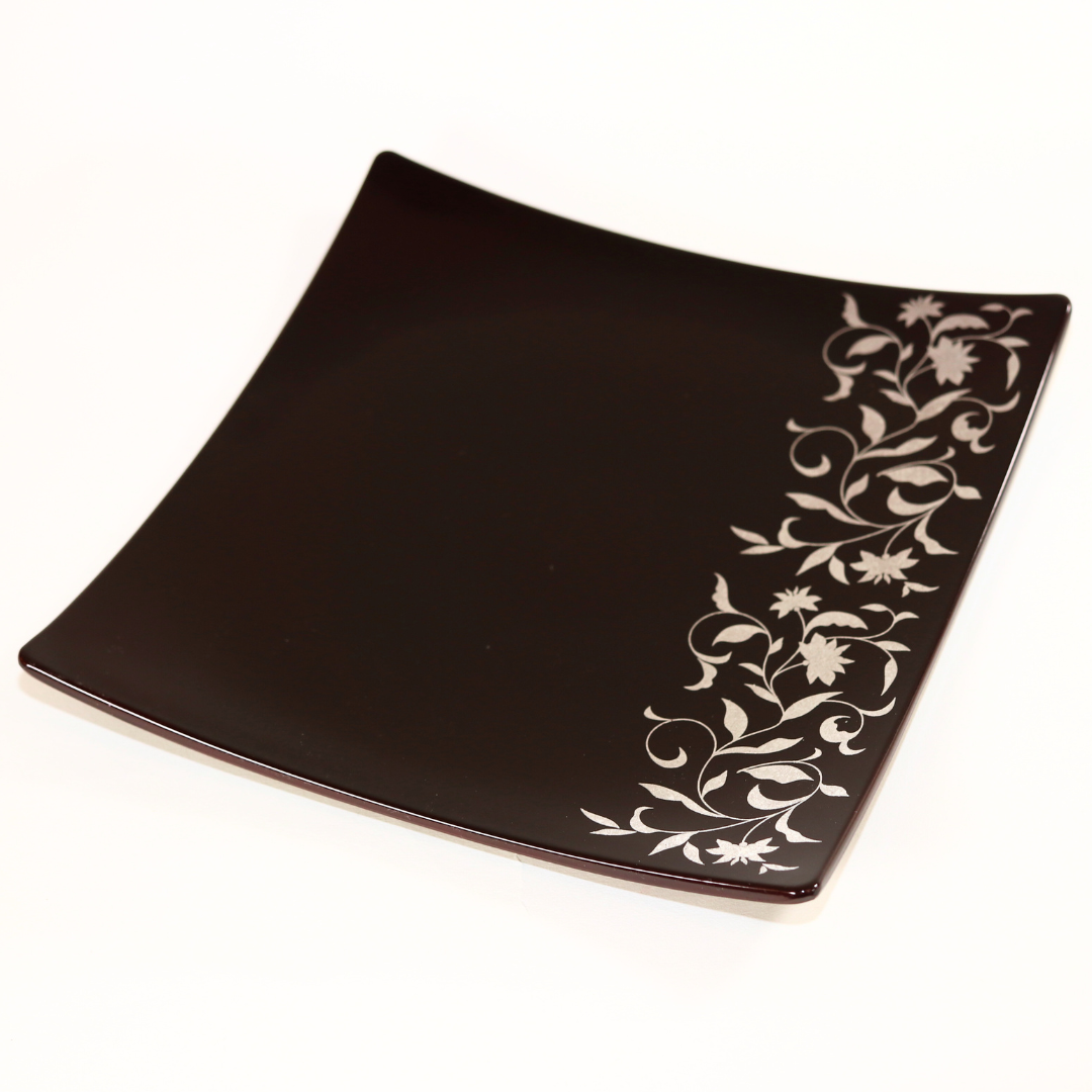 【アールデコ】スクウェアディッシュ・溜 Mサイズ